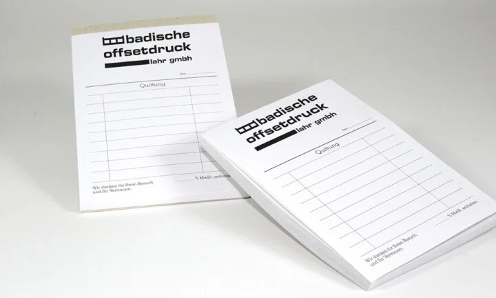 Quittungsblock mit Logoplatzierung