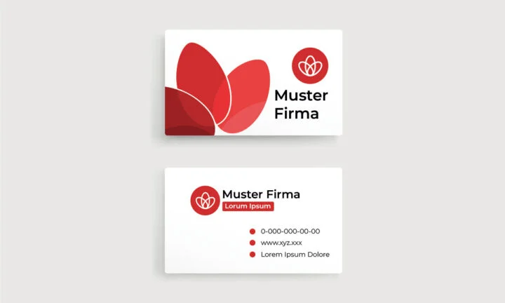 Zwei Visitenkarten mit Corporate Design bedruckt