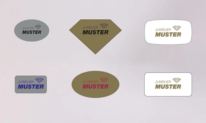 Etiketten in individuellen Formen